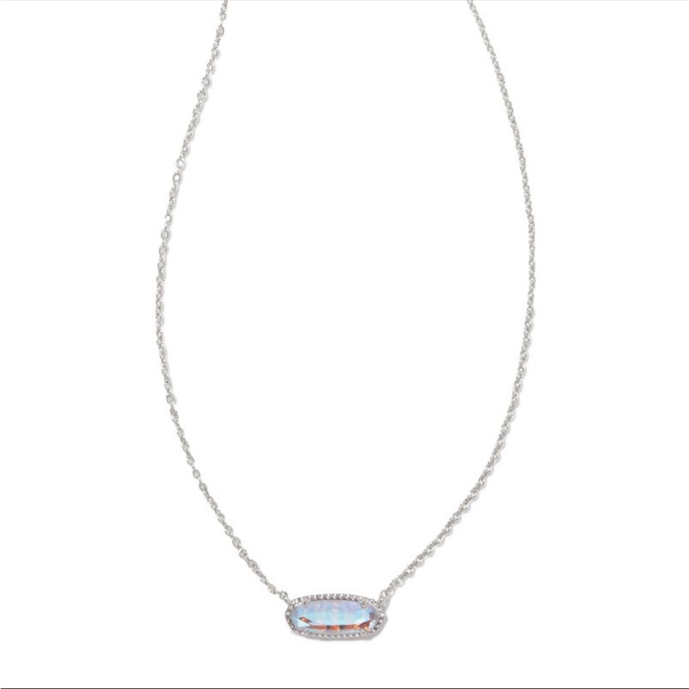Kendra Scott Eva Dichroic Glass Rhodium Over Brass Pendant Necklace - Silver
